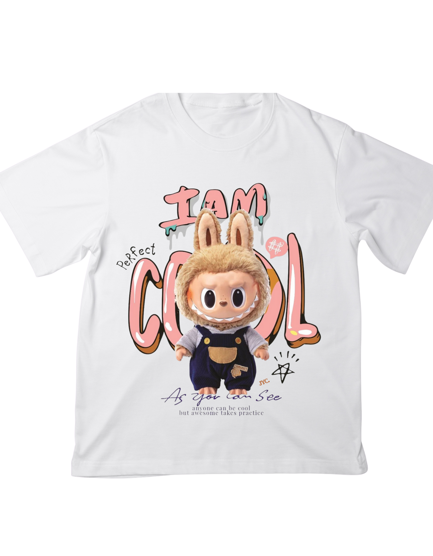 J36-I Am Cool" Printed Oversized T-Shirt – Unisex | 100% Cotton | Streetwear Style