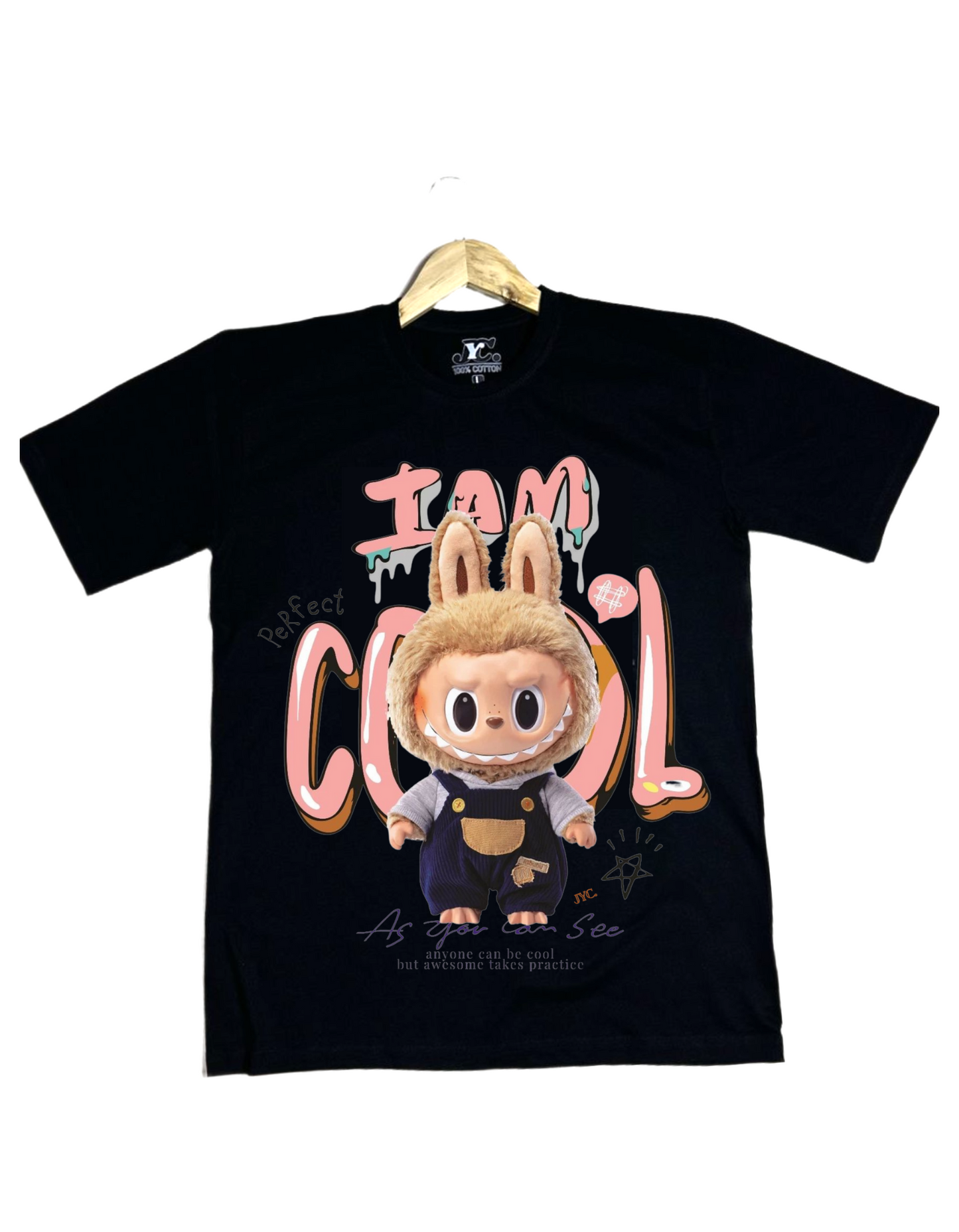 J36-I Am Cool" Printed Oversized T-Shirt – Unisex | 100% Cotton | Streetwear Style