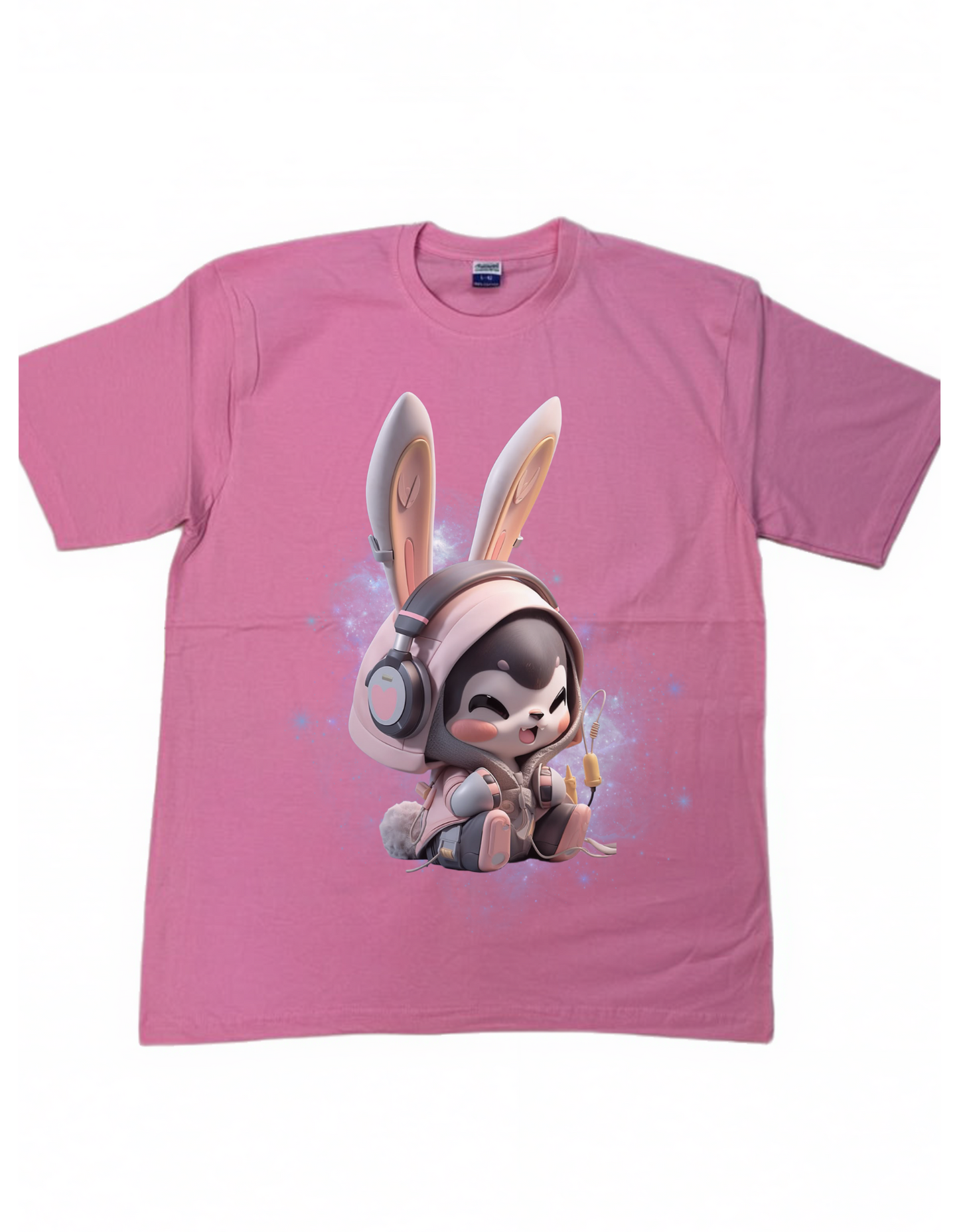 Cute Gamer Bunny Graphic Tee (para sa Babae)