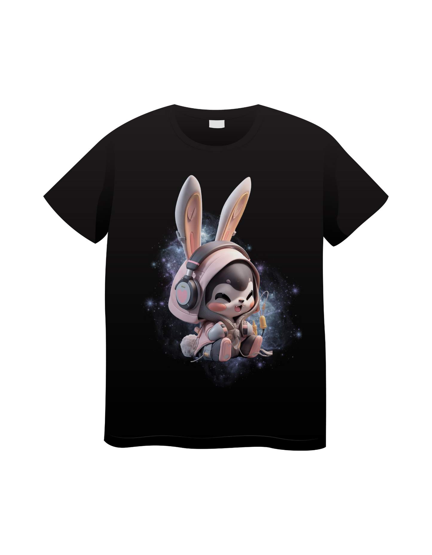 Cute Gamer Bunny Graphic Tee (para sa Babae)