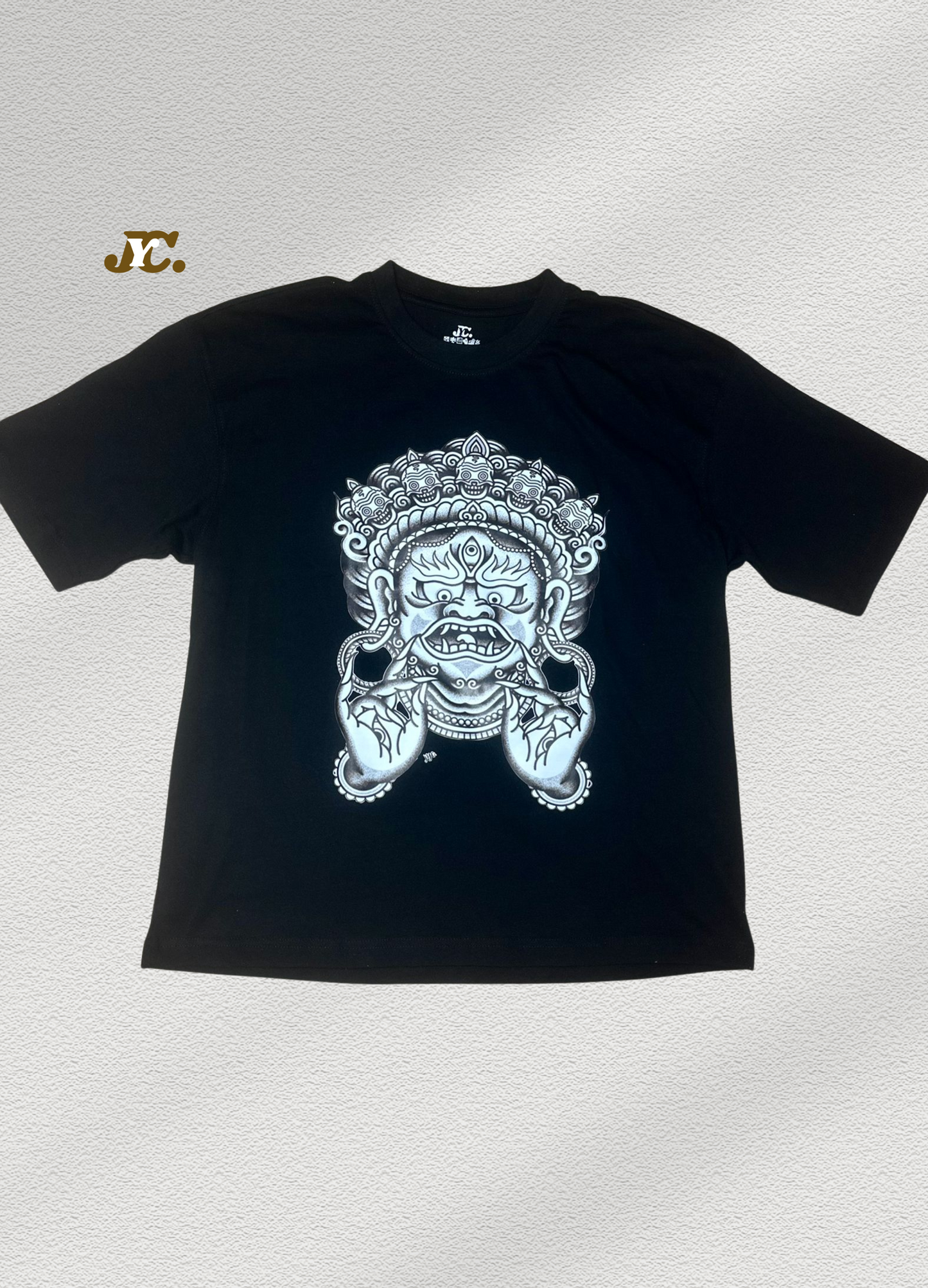 J24-Oversized Unisex Organic Cotton Tshirt – Traditional Bhairava Mask Print