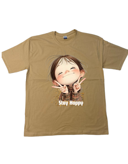 Manatiling Masaya – Cute Cotton T-Shirt