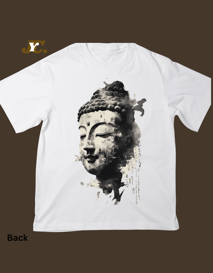 OT19-बुद्ध ओभरसाइज महिला ड्रप शोल्डर टीशर्ट