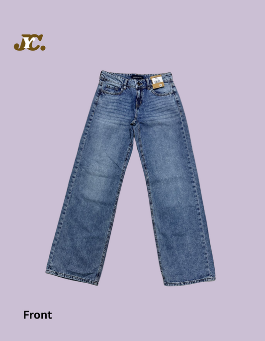 Aero Plain Wide Leg Jeans Pant(ladies)