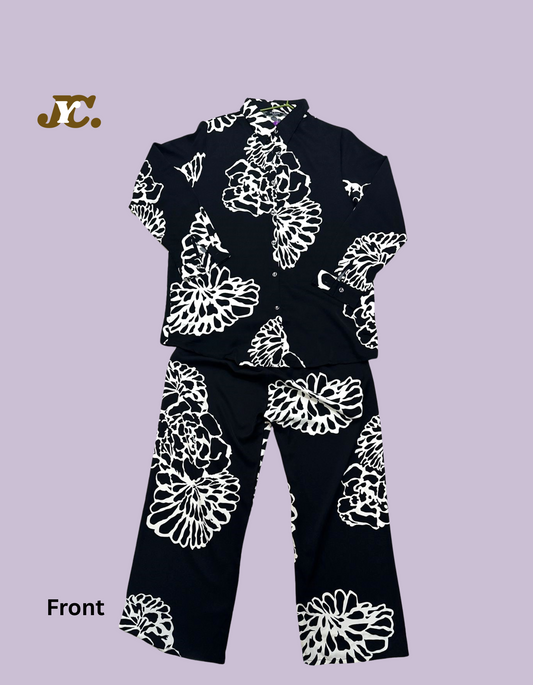 CS23-Flower Design Ladies Co-ord Set