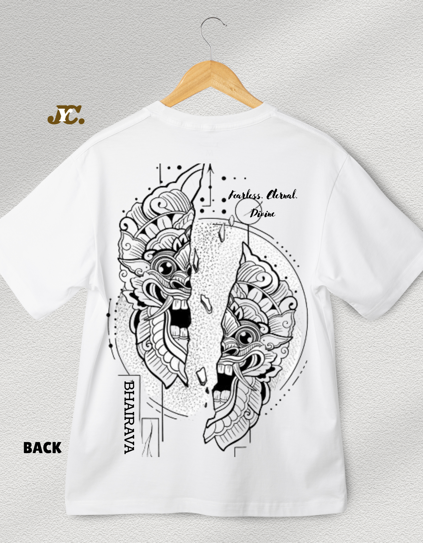 J51-Bhairava Divine Unisex Oversized T-Shirt – 100% Cotton | Drop Shoulder | Premium Finish