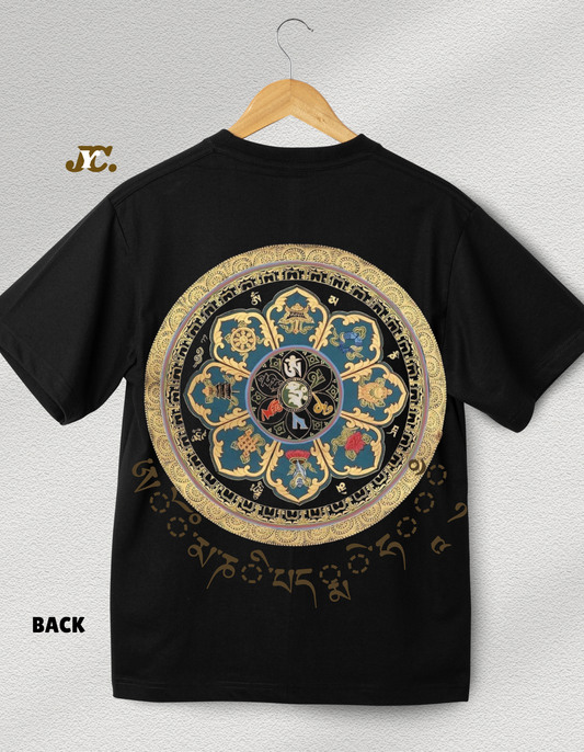 J67- Mandala Print 100% cotton T-shirt/ Slim Fit Tshirt for summer