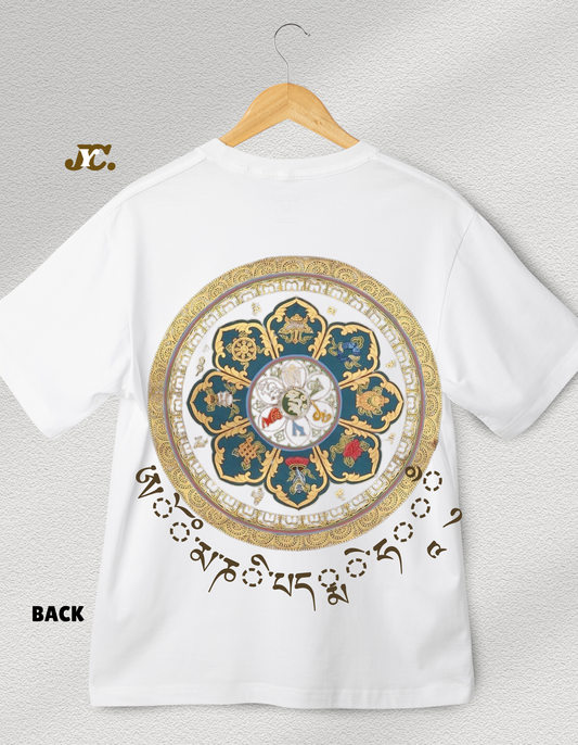 J67- Mandala Print 100% cotton T-shirt/ Slim Fit Tshirt for summer