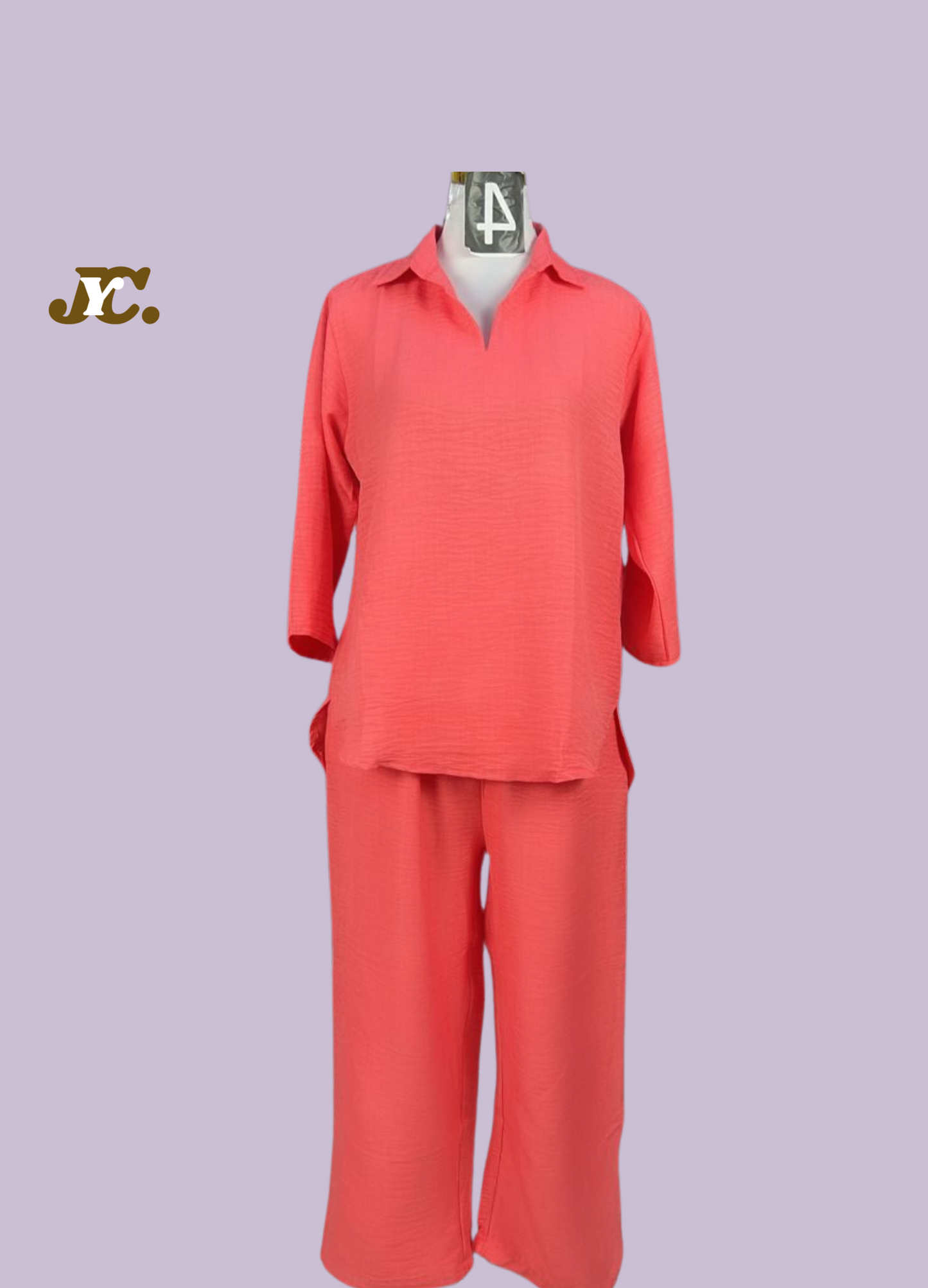 COR2-023: Plain Co-ord Set, premium linen co-ord set.