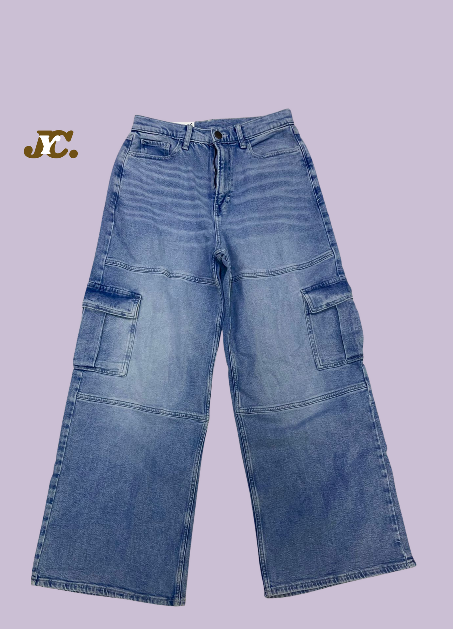 JP-4023-Cargo Jeans Malambot na texture na premium na maong