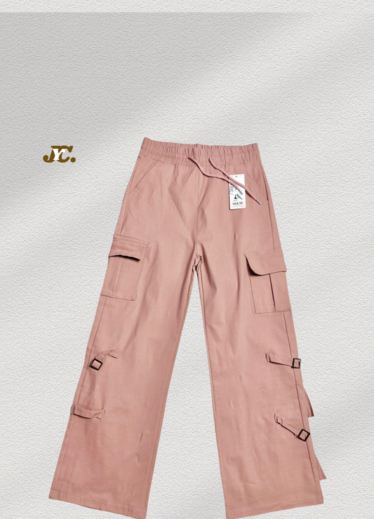 J49-Stretchable Comfy Cargo Pants for women / Cotton Blend Span Cargo Pants for women