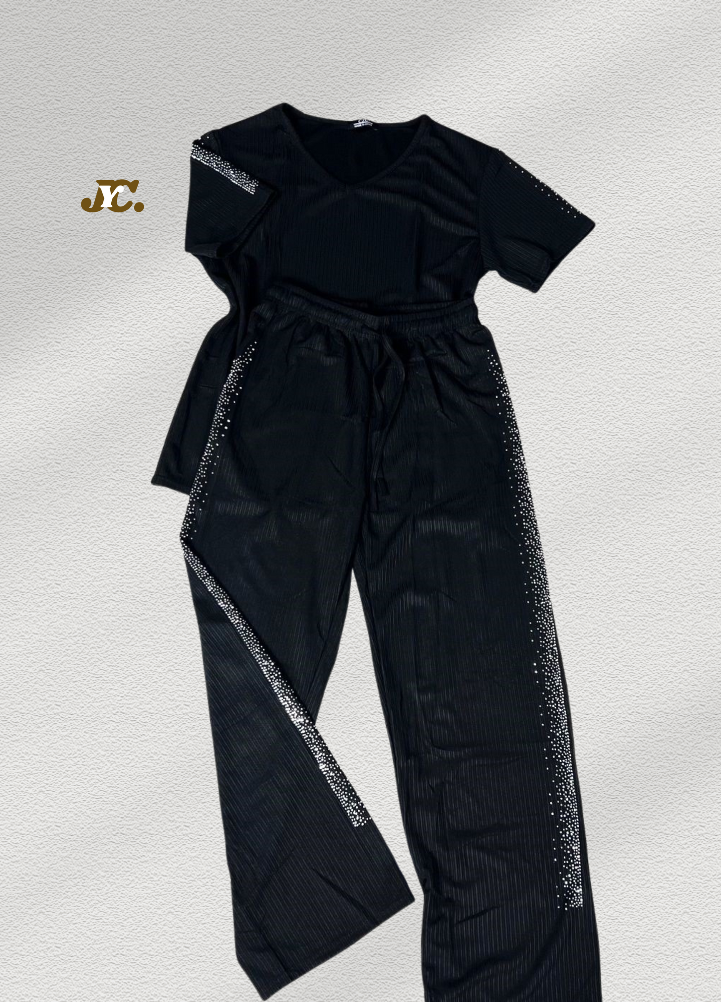 J46- V Neck Summer Ladies Terno set