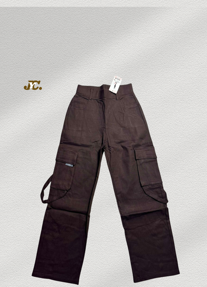 J49-Stretchable Comfy Cargo Pants for women / Cotton Blend Span Cargo Pants for women