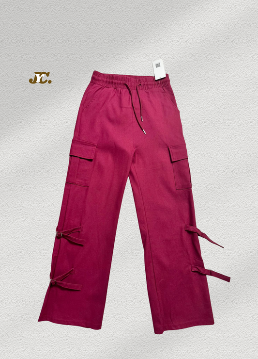 J49-Stretchable Comfy Cargo Pants for women / Cotton Blend Span Cargo Pants for women