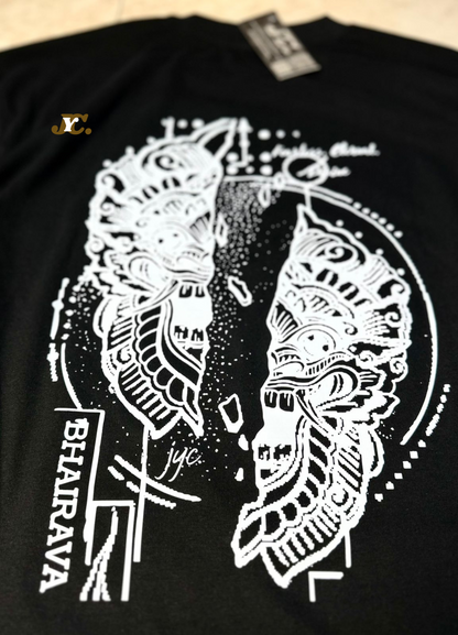 J51-Bhairava Divine Unisex Oversized T-Shirt – 100% Cotton | Drop Shoulder | Premium Finish