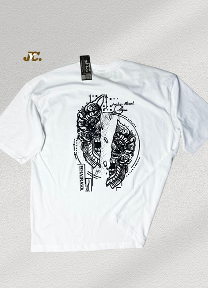 J51-Bhairava Divine Unisex Oversized T-Shirt – 100% Cotton | Drop Shoulder | Premium Finish