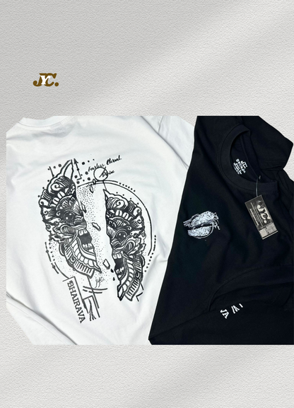 J51-Bhairava Divine Unisex Oversized T-Shirt – 100% Cotton | Drop Shoulder | Premium Finish