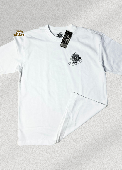 J52-Mani Prayer Wheel Unisex Oversized T-Shirt – 100% Cotton | Tibetan Art | Drop Shoulder Fit