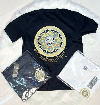 J67- Mandala Print 100% cotton T-shirt/ Slim Fit Tshirt for summer