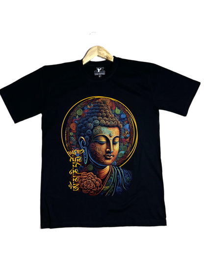 OT21-बुद्ध प्रिन्ट ओभरसाइज्ड महिला टी-शर्ट